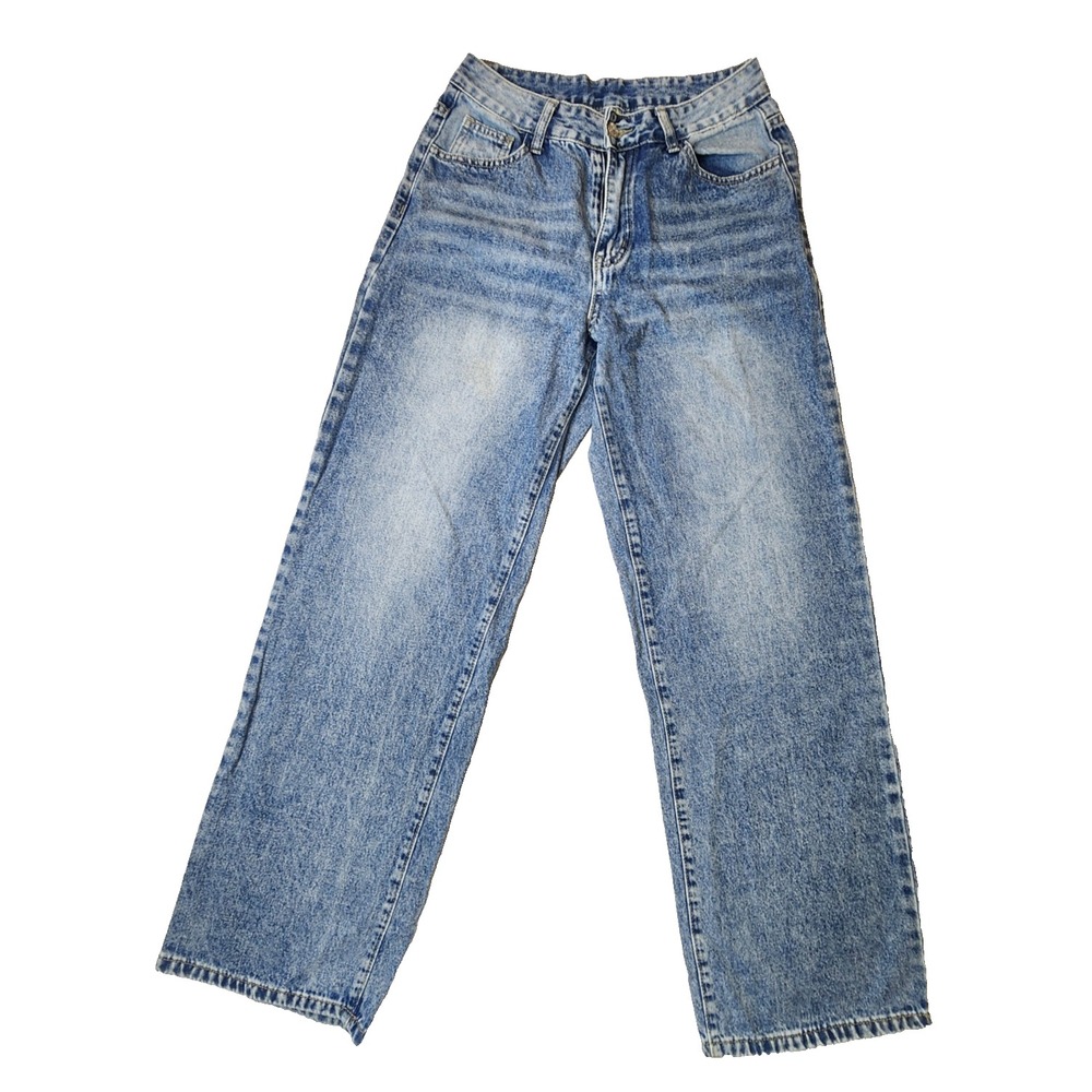 Shein Womens Denim Jeans Wide Leg Pants Blue Size M